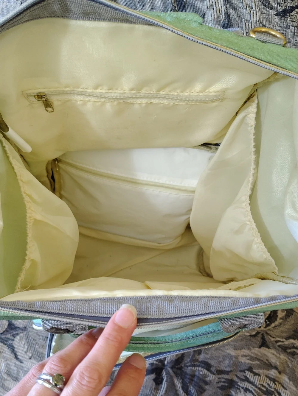LEQUEEN Mint Green Diaper Bag Backpack